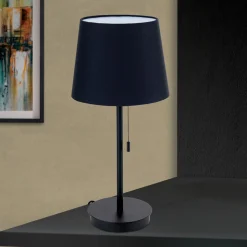 Ludwig bordlampe med USB-port, sort