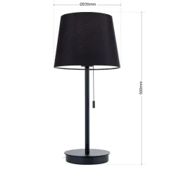 Ludwig bordlampe med USB-port, sort