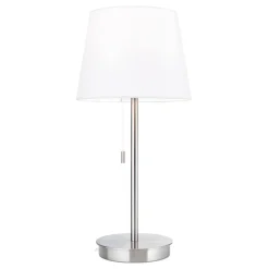 Ludwig bordlampe med USB-port, hvid/mat nikkel