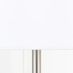 Ludwig bordlampe med USB-port, hvid/mat nikkel