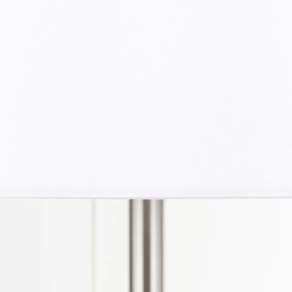 Ludwig bordlampe med USB-port, hvid/mat nikkel