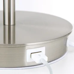 Ludwig bordlampe med USB-port, hvid/mat nikkel