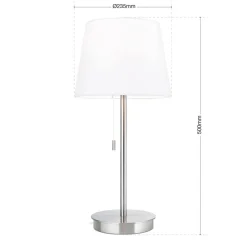 Ludwig bordlampe med USB-port, hvid/mat nikkel