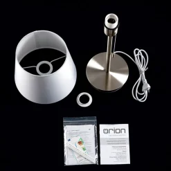 Ludwig bordlampe med USB-port, hvid/mat nikkel