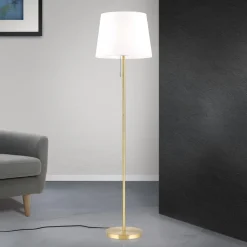 Ludwig tekstilgulvlampe, antik messing