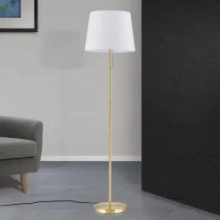 Ludwig tekstilgulvlampe, antik messing