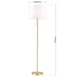 Ludwig tekstilgulvlampe, antik messing