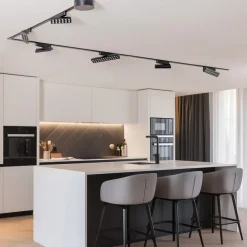 Lumaro skinnesystem, sporskifte, 6 lyskilder, sort, 48V, dæmpbar