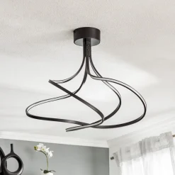 Lungo sort LED-loftlampe, højde 42 cm