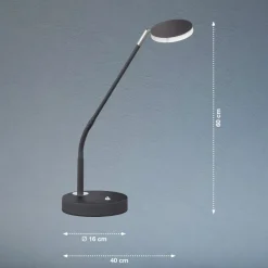 Lunia LED-bordlampe, kan dæmpes, sandet sort