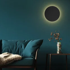 Lunia New væglampe, sort, Ø 40 cm