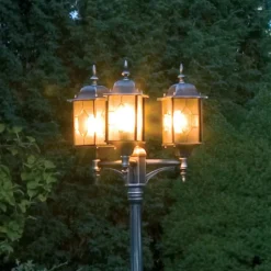 Lygtepæl "Milano" m. 3 lyskilder, i sort/sølv