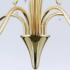 Lysekrone Alessia 5 lyskilder krystalglas guld