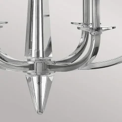 Lysekrone Ascher, poleret nikkel, 6 lys