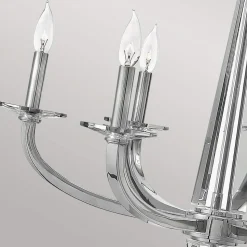 Lysekrone Ascher, poleret nikkel, 6 lys