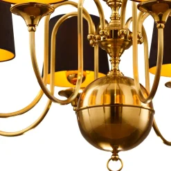 Lysekrone Baranio med stofskærme, 8 lyskilder