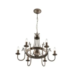 Lysekrone Castle mørk håndpatineret 6 lyskilder