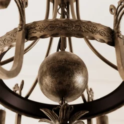 Lysekrone Castle mørk håndpatineret 6 lyskilder