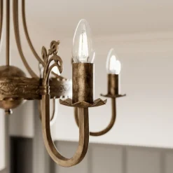 Lysekrone Castle mørk håndpatineret 6 lyskilder