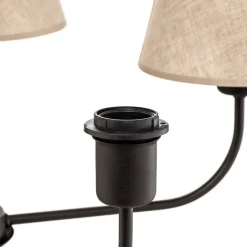 Lysekrone Chicago, linnedskærme med 5 lyskilder