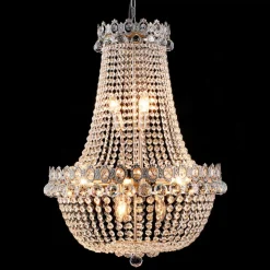 Lysekrone CR55, 12 lyskilder, med glasnedhæng