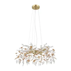 Lysekrone Danna, guldfarvet/ravfarvet/klar, Ø 61 cm