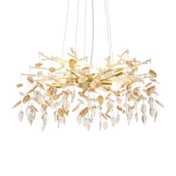 Lysekrone Danna, guldfarvet/ravfarvet/klar, Ø 61 cm