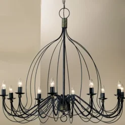 Lysekrone Filo, 10 lyskilder, blå-sort, metal, Ø 100 cm