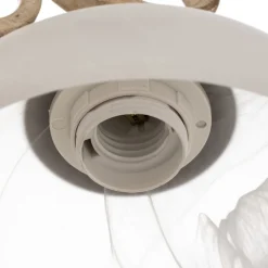 Lysekrone Flora, tre glasskærme, hvid/messing