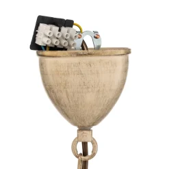 Lysekrone Flora, tre glasskærme, hvid/messing