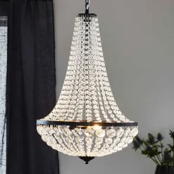 Lysekrone GRÄNSÖ, sort, IP20, Ø 40 cm