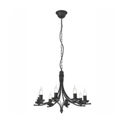 Lysekrone Kandela, 8 lyskilder, sort