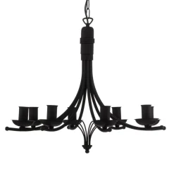 Lysekrone Kandela, 8 lyskilder, sort