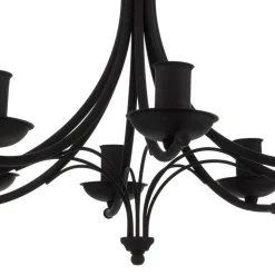 Lysekrone Kandela, 8 lyskilder, sort