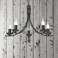 Lysekrone Kandela, 5 lyskilder, sort