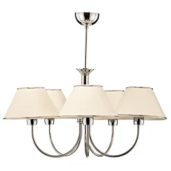 Lysekrone London krom/creme, 5 lyskilder