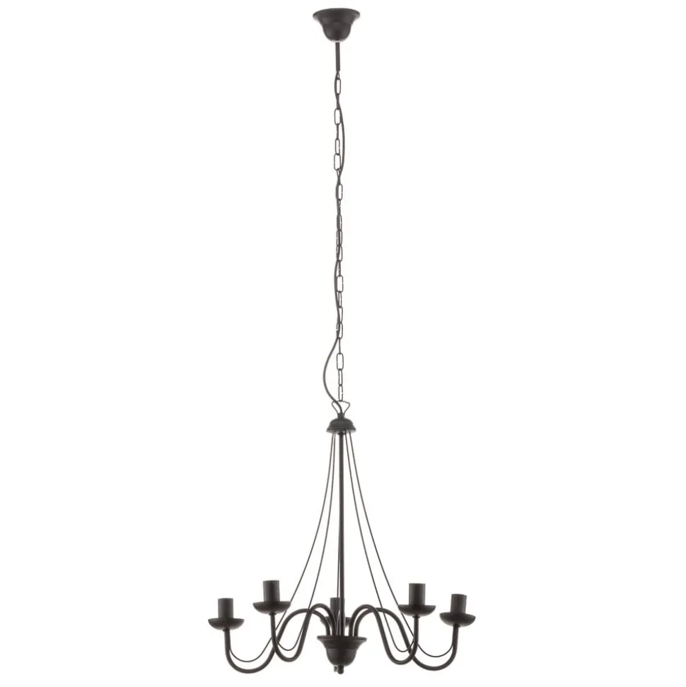 Lysekrone Malbo med 5 lyskilder i sort