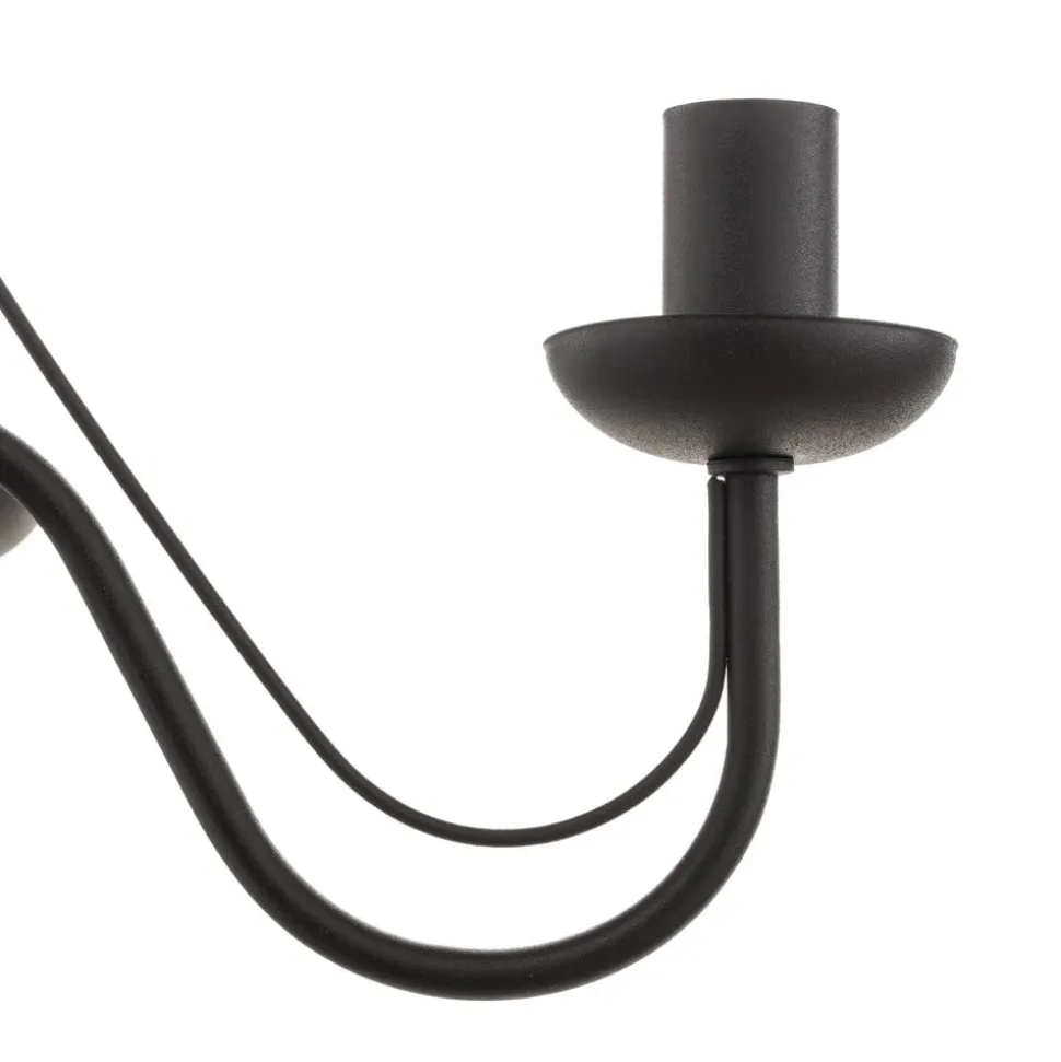 Lysekrone Malbo med 5 lyskilder i sort