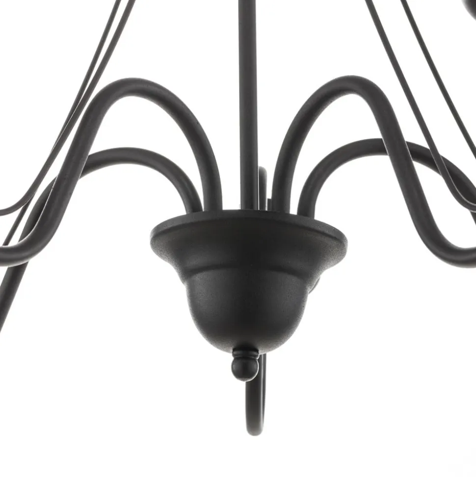 Lysekrone Malbo med 5 lyskilder i sort