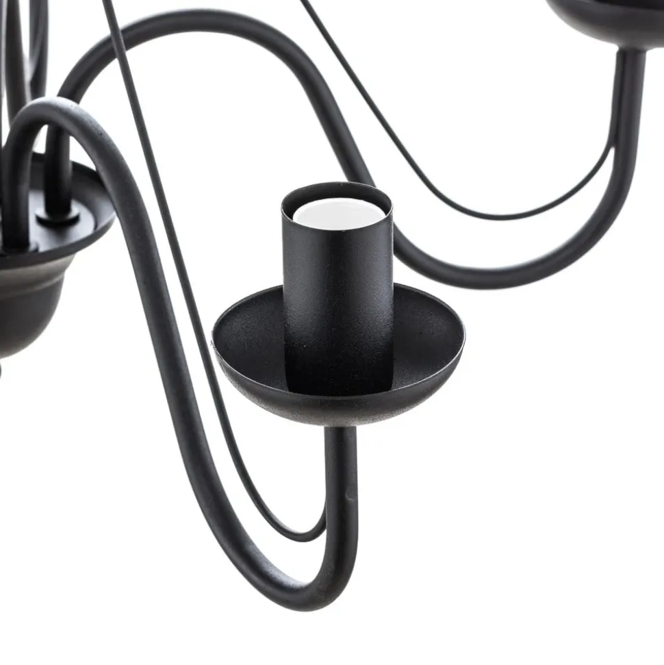 Lysekrone Malbo med 5 lyskilder i sort