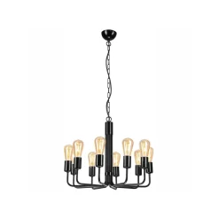 Lysekrone Malou, 10 lyskilder, sort
