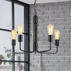 Lysekrone Malou, 5 lyskilder, sort