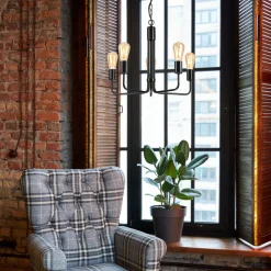 Lysekrone Malou, 5 lyskilder, sort