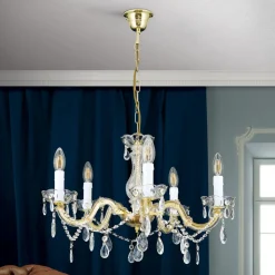 Lysekrone Marie Claire krystalglas 5 lyskilder