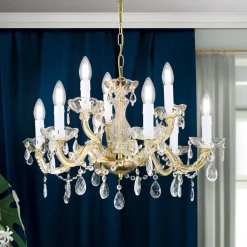 Lysekrone Marie Claire krystalglas 9 lyskilder