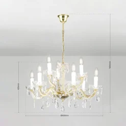 Lysekrone Marie Claire krystalglas 9 lyskilder