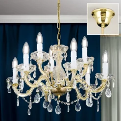 Lysekrone Marie Claire krystalglas 9 lyskilder