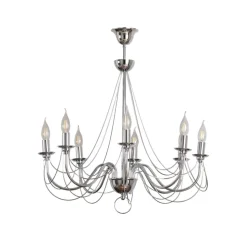 Lysekrone Retro, 8 lyskilder 75 cm, krom