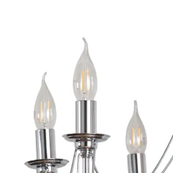 Lysekrone Retro, 8 lyskilder 75 cm, krom