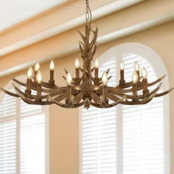 Lysekrone Stag i form af et gevir, 12 lyskilder